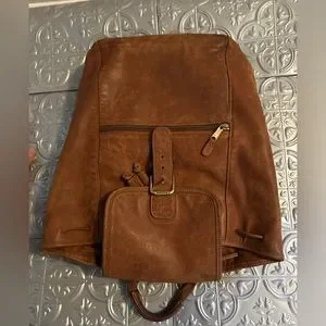 Vintage COACH Authentic British Tan Leather XL Backpack - 0529 Vintage Coach Leather Backpack, British Tan Rucksack  main image 3